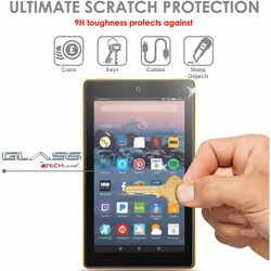 TECHGEAR 2 Pack GLASS Edition fits Previous Amazon Fire 7" Tablet (2019 Release / 9th Generation) - Genuine Tempered Glass Screen Protector Cover