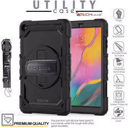 TECHGEAR UTILITY Case fits New Samsung Galaxy Tab A 10.1" 2019 (SM-T510 / SM-T515) Tough Rugged HEAVY DUTY Armour Shockproof Case with 360 Rotating