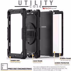 TECHGEAR UTILITY Case fits New Samsung Galaxy Tab A 10.1" 2019 (SM-T510 / SM-T515) Tough Rugged HEAVY DUTY Armour Shockproof Case with 360 Rotating