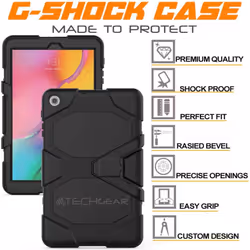 TECHGEAR G-SHOCK Case Fits Samsung Galaxy Tab A 10.1" 2019 (SM-T510 / SM-T515) Tough Rugged HEAVY DUTY Armour Shockproof Survival Case with Stand -