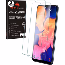 TECHGEAR 2 Pack GLASS Edition Compatible with Samsung Galaxy A10, Tempered Glass Screen Protector Covers [2.5D Round Edge] [9 ...
