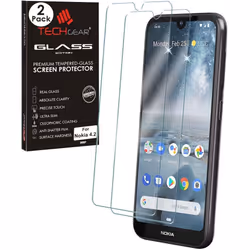 TECHGEAR [2 Pack GLASS Edition Screen Protector for Nokia 4.2, Genuine Tempered Glass Screen Protector [2.5D Round Edge] [9H. ...