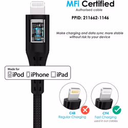 TECHGEAR USB C to Lightning Cable [1M Apple MFi Certified] Strong Braided Lead for iPhone 14/13/12/11/Pro/Max/Mini/X, iPad 10.2", iPad 10 2022