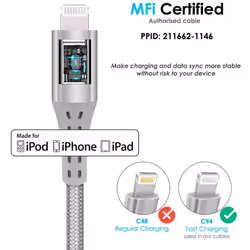 TECHGEAR USB C to Lightning Cable [1M Apple MFi Certified] Strong Nylon Braided Lead for iPhone 12/11/Pro/Max/Mini/X/XS/XR/XS Max /8/Plus, iPad 10.2"