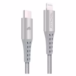 TECHGEAR USB C to Lightning Cable [2M Apple MFi Certified] Strong Nylon Braided Long Lead for iPhone 12/11/ Pro/Mini/X/XS/XR/ ...