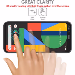 TECHGEAR Screen Protector for Google Pixel 4 [ghostSHIELD Edition] Genuine Reinforced TPU film Screen Protector [FULL Screen Coverage]