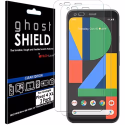 TECHGEAR [Pack of 3] Screen Protectors for Google Pixel 4 XL [ghostSHIELD Edition] Reinforced TPU film Screen Protector Guard ...