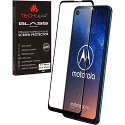 TECHGEAR Moto One Vision GLASS Edition Genuine Tempered Glass Screen Protector [9H Hardness] [No-Bubble] Compatible for Motor ...