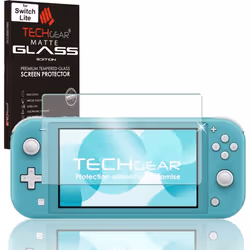 TECHGEAR Switch Lite Anti-Glare GLASS Edition, TECHGEAR Matte Tempered Glass Screen Protector Cover [2.5D Round Edge] [9H Har ...