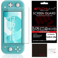 Switch Lite Screen Protector, TECHGEAR CLEAR LCD Screen Protector  with Cleaning Cloth & Applicator Card Compatible for Nintendo Switch Lite