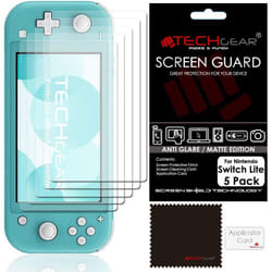 Switch Lite Anti-Glare Screen Protectors [Pack of 5] TECHGEAR MATTE LCD Screen Protector with Cleaning Cloth & Applicator Card