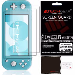 Switch Lite Anti-Glare Screen Protectors [Pack of 3] TECHGEAR MATTE LCD Screen Protector with Cleaning Cloth & Applicator Car ...