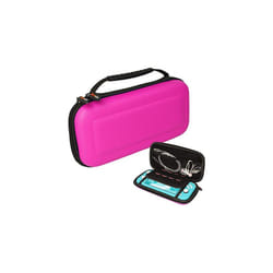 Switch Lite Case, Hard Protective Carry Travel & Storage Cover Designed for Nintendo Switch Lite, 8 Game Card Slots + Accessories - Pink