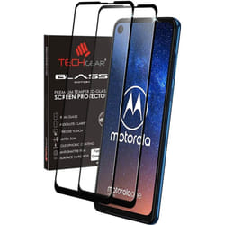 TECHGEAR [2 Pack] GLASS Edition for Motorola Moto One Action, Genuine Tempered Glass Screen Protectors Covers [9H Hardness] [No-Bubble]