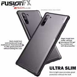 TECHGEAR Galaxy Note 10 Case [Fusion FX Case] Slim & Light, Tough, Shockproof, Protective, Fused Gel Bumper & Hard Back Smooth...