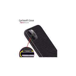 CarbonFi Case for iPhone 11 Pro Max, Flexible Shockproof TPU Slim Fit Case Cover - Carbon Fibre Design Soft Flexible Protective Shell Guard Case