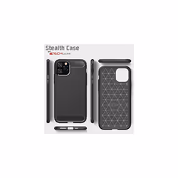Stealth Case for iPhone 11 Pro Max, Flexible Shockproof TPU Slim Fit Case Cover - Carbon Fibre Design Soft Flexible Protective Shell Case