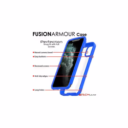 Apple iPhone 11 Pro Max Tough Case, [Fusion Armour] Premium Slim Hybrid Tough Rugged Protective Bumper Case Heavy Duty Protection with Screen F - Blue