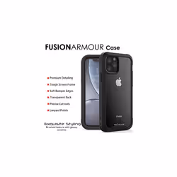 TECHGEAR iPhone 11 Pro Tough Case, [Fusion Armour] Premium Slim Hybrid Tough Rugged Protective Bumper Case Heavy Duty Protection with Screen F - Black