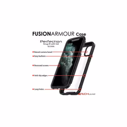TECHGEAR iPhone 11 Pro Tough Case, [Fusion Armour] Premium Slim Hybrid Tough Rugged Protective Bumper Case Heavy Duty Protection with Screen F - Black