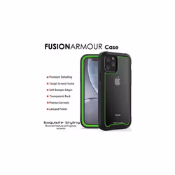 TECHGEAR iPhone 11 Pro Tough Case, [Fusion Armour] Premium Slim Hybrid Tough Rugged Protective Bumper Case Heavy Duty Protection with Screen F - Green