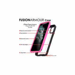 TECHGEAR iPhone 11 Pro Tough Case, [Fusion Armour] Premium Slim Hybrid Tough Rugged Protective Bumper Case Heavy Duty Protection with Screen Fr - Pink