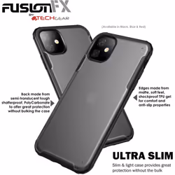 TECHGEAR iPhone 11 Tough Case [Fusion FX Case] Slim & Light, Tough, Shockproof, Protective, Fused Gel Bumper & Hard Back Smooth...