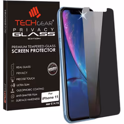 TECHGEAR Anti Spy Screen Protector for iPhone 11 - PRIVACY GLASS Edition Genuine Tempered Glass Screen Protector Guard Cover. ...