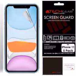 TECHGEAR [Pack of 5] Matte Screen Protectors for iPhone 11 - ANTI GLARE/MATTE Screen Protectors With Cleaning Cloth &...