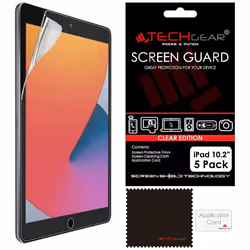 TECHGEAR 5 Pack Screen Protector for Apple iPad 10.2" 2021 / 2020 / 2019, CLEAR Screen Protector Compatible with iPad 9th / 8 ...