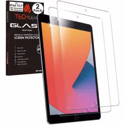 TECHGEAR 2 Pack iPad 10.2" 2020/2019 GLASS Screen Protector, Tempered Glass Screen Protector Cover [9H Hardness] [Crystal Cla ...