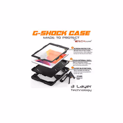 TECHGEAR G-SHOCK for iPad 10.2" 2021 2020 2019 [9th/8th/7th Generation] HEAVY DUTY Survival Protective Case with Stand - Kids Schools Workman - BLACK