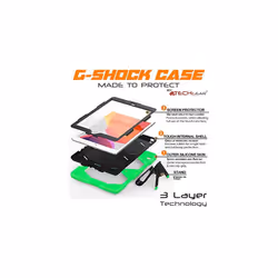 TECHGEAR G-SHOCK for iPad 10.2" 2021 2020 2019 [9th/8th/7th Generation] HEAVY DUTY Survival Protective Case with Stand - Kids Schools Workman - GREEN