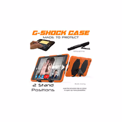 TECHGEAR G-SHOCK for iPad 10.2" 2021 2020 2019 [9th/8th/7th Generation] HEAVY DUTY Survival Protective Case with Stand - Kids Schools Workman - ORANGE