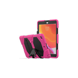 TECHGEAR G-SHOCK for iPad 10.2" 2021 2020 2019 [9th/8th/7th Generation] HEAVY DUTY Survival Protective Case with Stand - Kids Schools Workman C - PINK