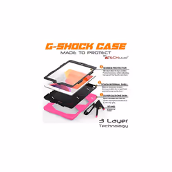 TECHGEAR G-SHOCK for iPad 10.2" 2021 2020 2019 [9th/8th/7th Generation] HEAVY DUTY Survival Protective Case with Stand - Kids Schools Workman C - PINK