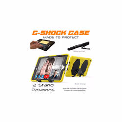 TECHGEAR G-SHOCK for iPad 10.2" 2021 2020 2019 [9th/8th/7th Generation] HEAVY DUTY Survival Protective Case with Stand - Kids Schools Workman - YELLOW