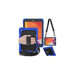 TECHGEAR UTILITY Case for Apple iPad 10.2" 2021 - 2019 [9th/8th/7th Generation] Tough HEAVY DUTY Case with Rotating Stand, Hand and Shoulder St - BLUE