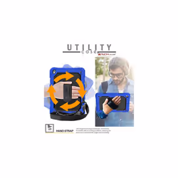 TECHGEAR UTILITY Case for Apple iPad 10.2" 2021 - 2019 [9th/8th/7th Generation] Tough HEAVY DUTY Case with Rotating Stand, Hand and Shoulder St - BLUE