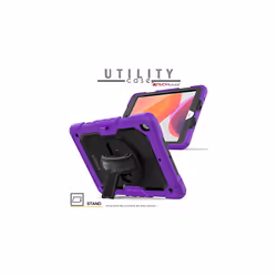 TECHGEAR UTILITY Case for Apple iPad 10.2" 2021 - 2019 [9th/8th/7th Generation] Tough HEAVY DUTY Case with Rotating Stand, Hand and Shoulder - PURPLE