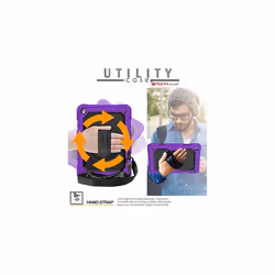TECHGEAR UTILITY Case for Apple iPad 10.2" 2021 - 2019 [9th/8th/7th Generation] Tough HEAVY DUTY Case with Rotating Stand, Hand and Shoulder - PURPLE