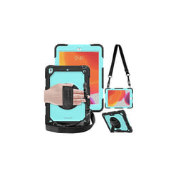 TECHGEAR UTILITY Case for Apple iPad 10.2" 2021 - 2019 [9th/8th/7th Generation] Tough HEAVY DUTY Case with Rotating Stand, Hand and Shoul - LIGHT BLUE