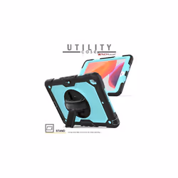 TECHGEAR UTILITY Case for Apple iPad 10.2" 2021 - 2019 [9th/8th/7th Generation] Tough HEAVY DUTY Case with Rotating Stand, Hand and Shoul - LIGHT BLUE
