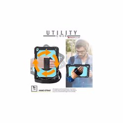 TECHGEAR UTILITY Case for Apple iPad 10.2" 2021 - 2019 [9th/8th/7th Generation] Tough HEAVY DUTY Case with Rotating Stand, Hand and Shoul - LIGHT BLUE