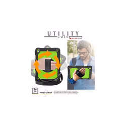 TECHGEAR UTILITY Case for Apple iPad 10.2" 2021 - 2019 [9th/8th/7th Generation] Tough HEAVY DUTY Case with Rotating Stand, Hand and Sh - GREEN / BLACK