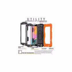 TECHGEAR UTILITY Case fits Samsung Galaxy Tab A 8.0 2019 (SM-T290 / SM-T295) HEAVY DUTY Armour Shockproof Case with Stand, Hand and Shoulder - ORANGE