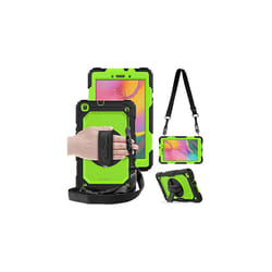 TECHGEAR UTILITY Case fits Samsung Galaxy Tab A 8.0 2019 (SM-T290 / SM-T295) HEAVY DUTY Armour Shockproof Case with Stand, Hand and Sh - GREEN / BLACK
