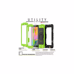TECHGEAR UTILITY Case fits Samsung Galaxy Tab A 8.0 2019 (SM-T290 / SM-T295) HEAVY DUTY Armour Shockproof Case with Stand, Hand and Sh - GREEN / BLACK