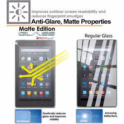 TECHGEAR Anti-Glare Screen Protector for Previous Amazon Fire 7" Tablet (2019 Release / 9th Generation) - MATTE Tempered Glass Screen Protector