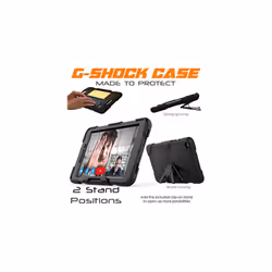 TECHGEAR G-SHOCK Case Fits Samsung Galaxy Tab A 8.0" 2019 (SM-T290 / SM-T295) HEAVY DUTY Armour Survival Case with Stand - Kids Schools Workma - BLACK